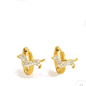 Gold Dachshund Hoop Earrings